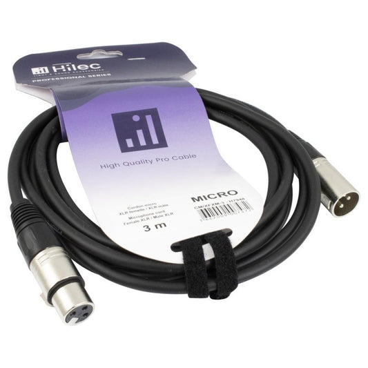 Hilec | Cable XLR Macho a XLR Hembra 3m Premium