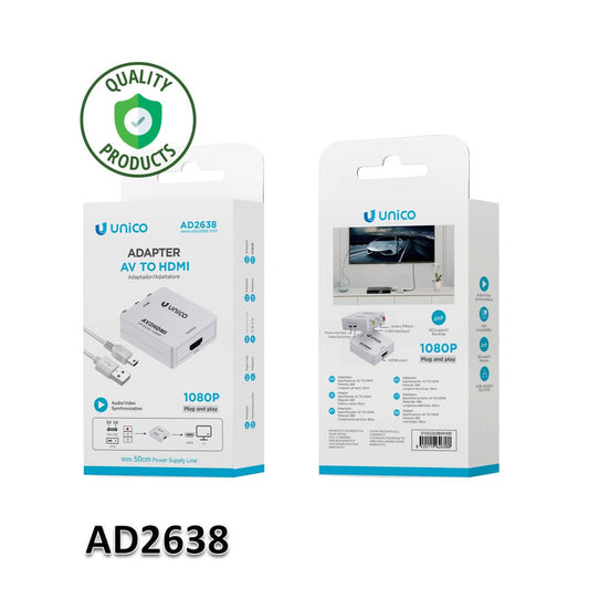 Unico AD2638 | Convertidor AV RCA a HDMI