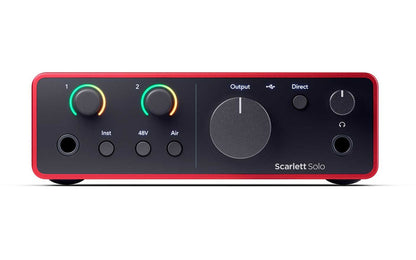 Imagen 1 (focussolo.jpg): Focusrite Scarlett Solo 4th Gen — Interfaz de audio USB-C frontal
