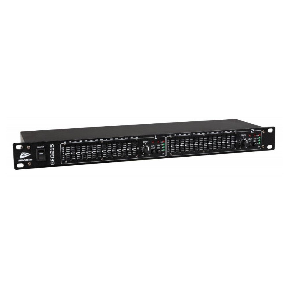 JB Systems GEQ-215 Ecualizador Estéreo 2x15 Bandas 19" - Vista frontal
