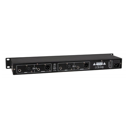 JB Systems GEQ-215 Ecualizador Estéreo 2x15 Bandas 19" - Vista trasera conexiones