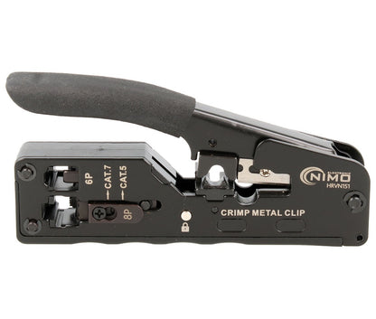Crimpadora NIMO HRVN151 para conectores RJ11 RJ12 y RJ45, vista cerrada