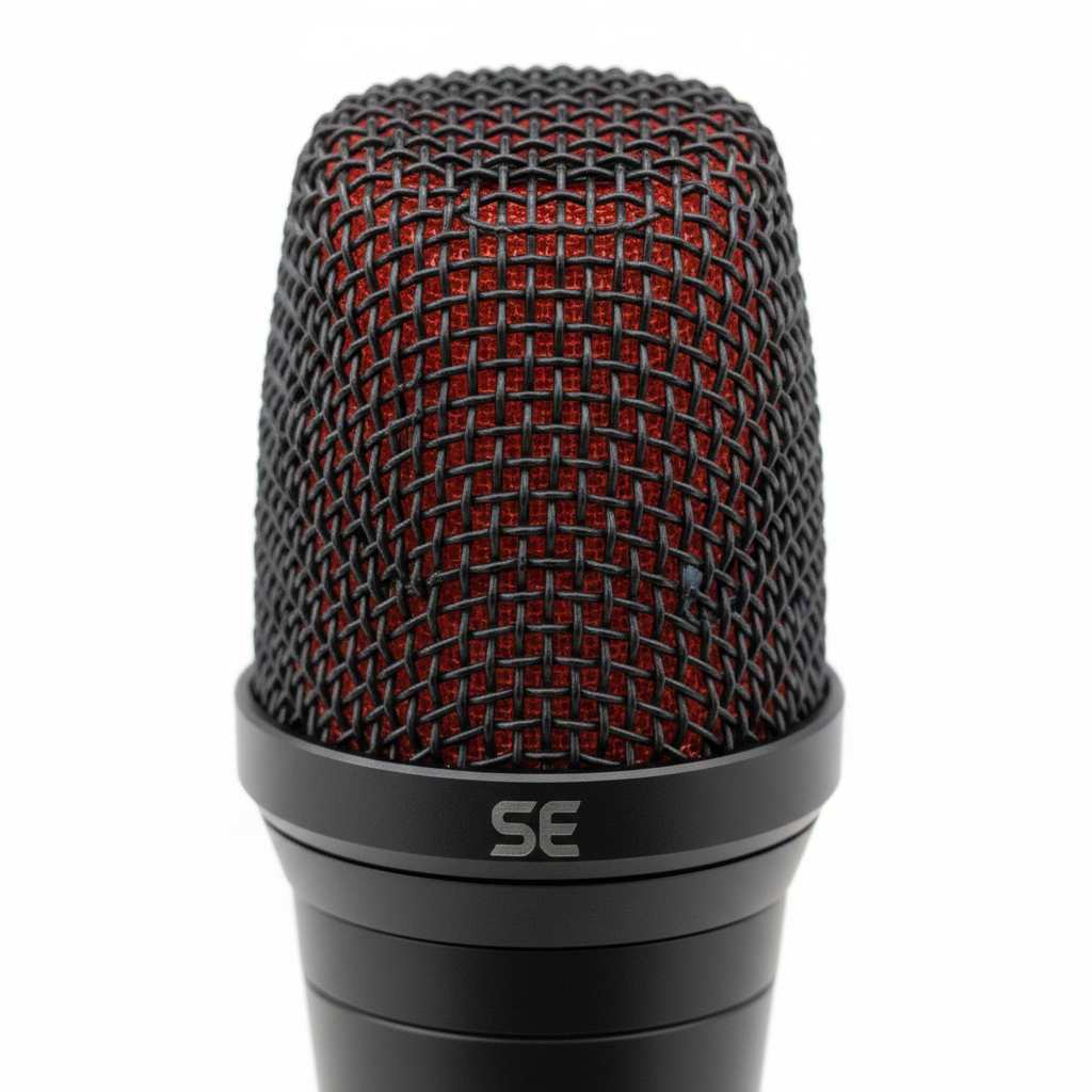 Detalle de la rejilla del micrófono V7 Black