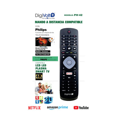 DigiVolt PH-42 Mando Universal Compatible con TV Philips