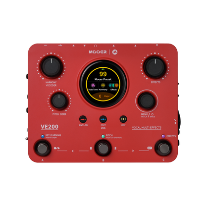 Mooer VE200 Pedal multiefectos vocal con batería y armonías