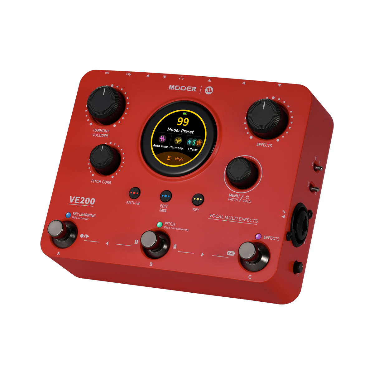 Mooer VE200 Pedal multiefectos vocal con batería y armonías