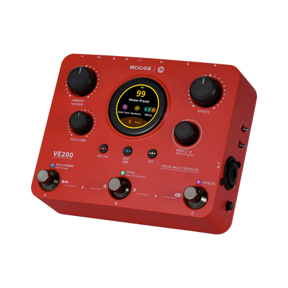 Mooer VE200 Pedal multiefectos vocal con batería y armonías