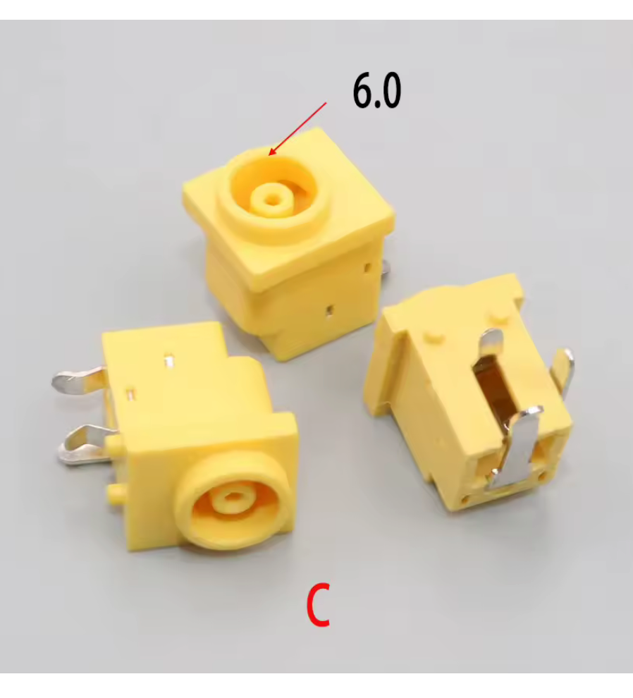PCB6 Conector Hembra de Alimentación CC Horizontal 3 Patas