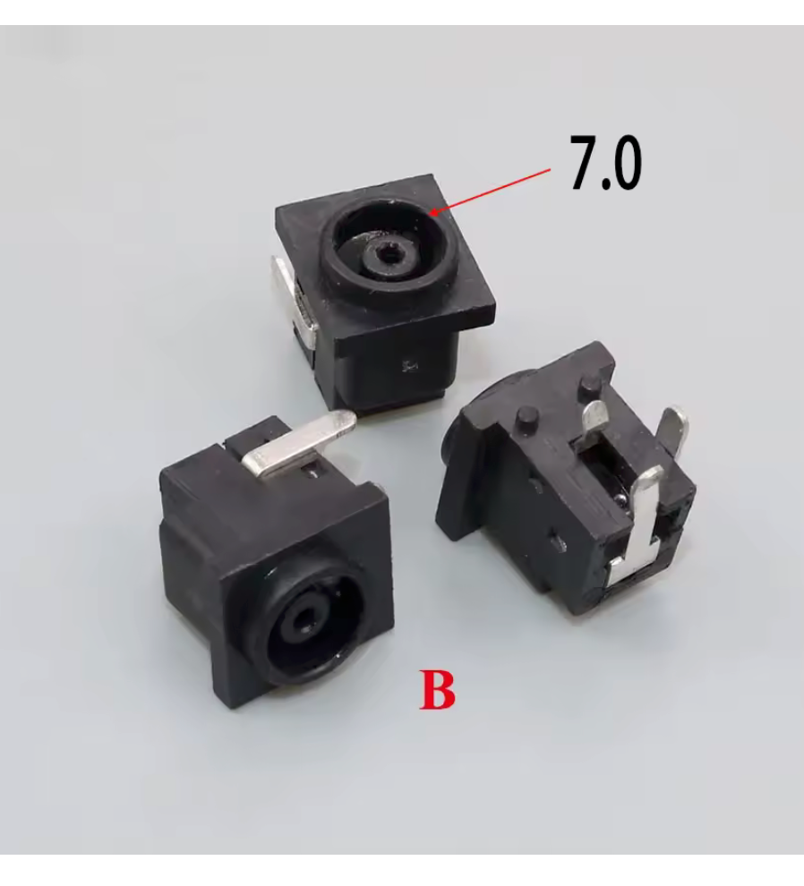 PCB7 Conector Hembra de Alimentación CC Horizontal 3 Patas