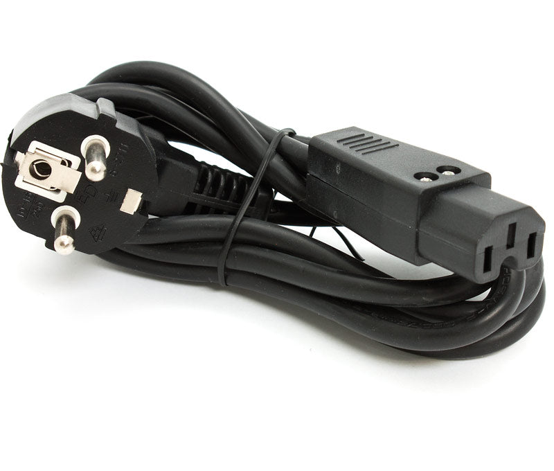 Cable de alimentación negro NIMO WIR1051 con Schuko acodado y conector IEC C15