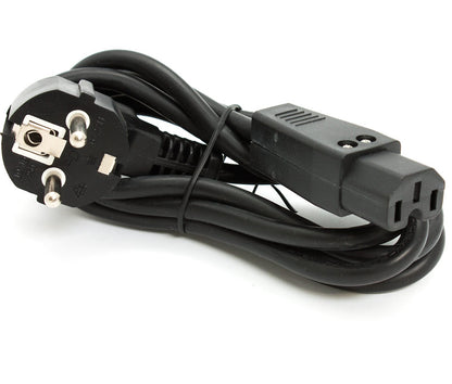Cable de alimentación negro NIMO WIR1051 con Schuko acodado y conector IEC C15